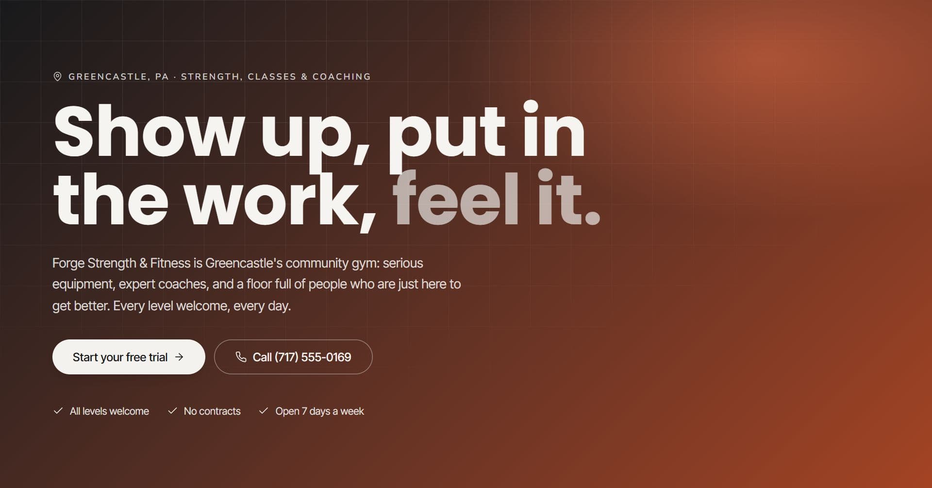 Forge Strength & Fitness website built by Tuscarora Web