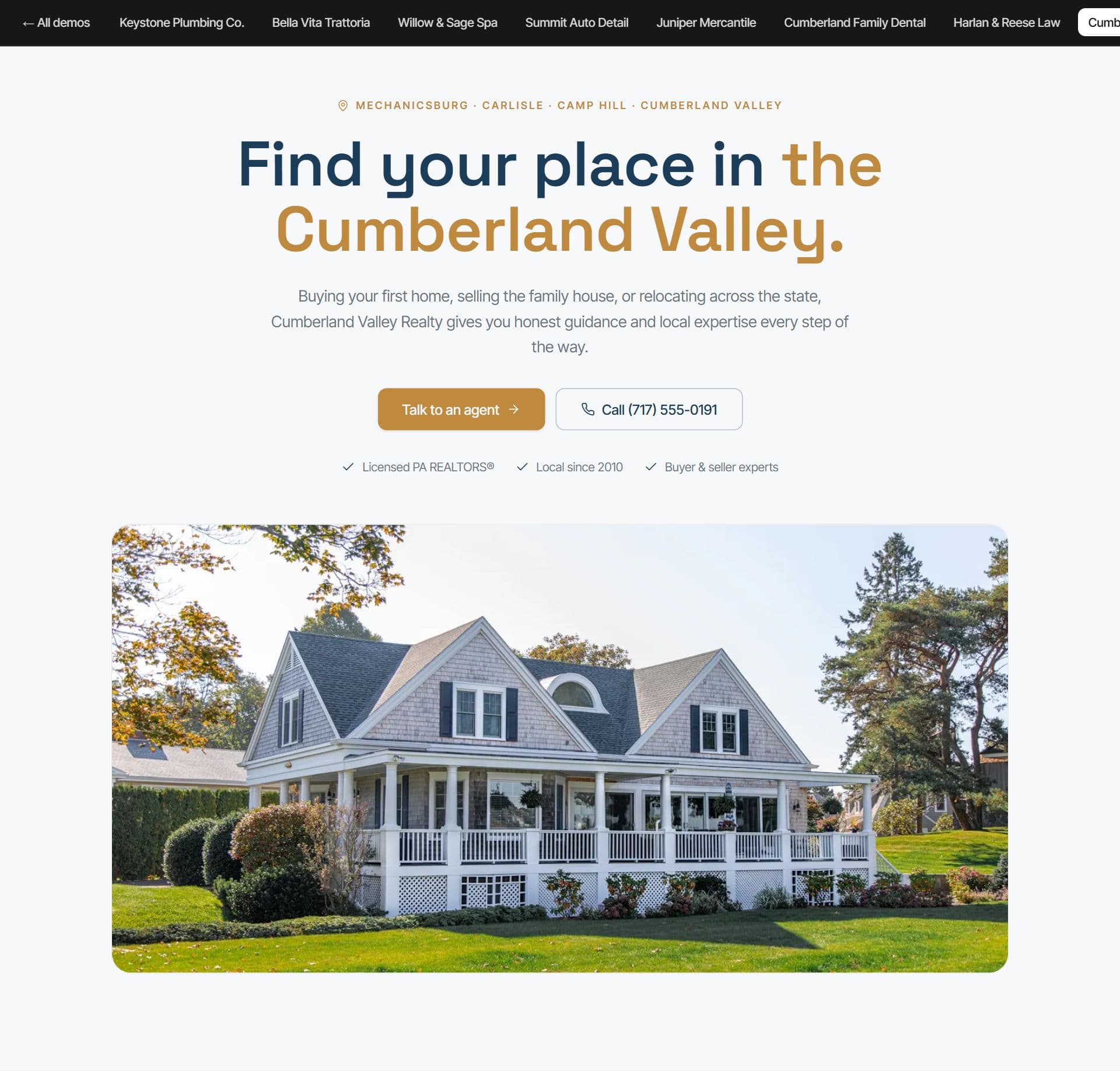 Cumberland Valley Realty website built by Tuscarora Web